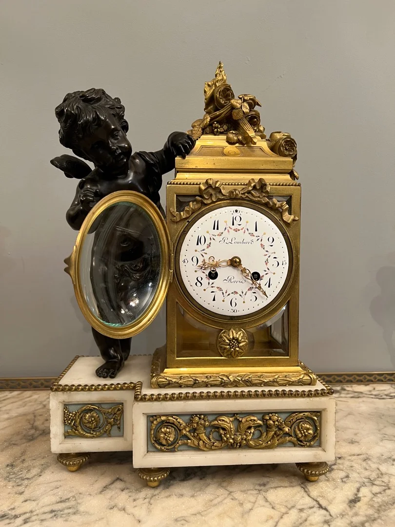 d'Après Clodion, Garniture De Cheminée De Style Louis XVI En Bronze Epoque XIXeme