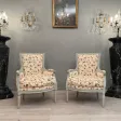 Large Paire De Bergères d'Epoque Louis XVI En Bois Laque Vers 1780