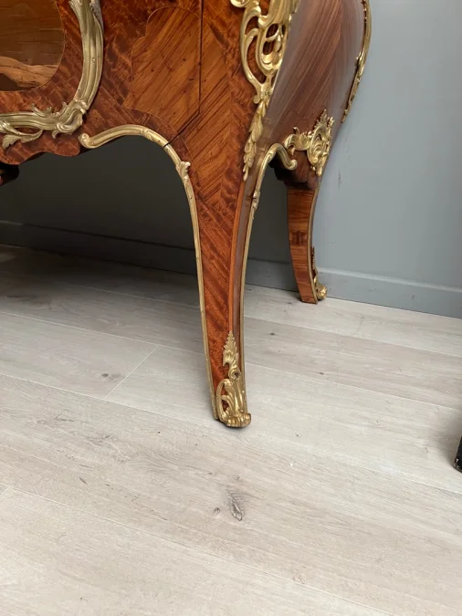 Belle Commode Louis XV En Marqueterie Epoque Napoleon III Vers 1870
