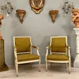 Suite De 2 Fauteuils A Dossier Plat d'Epoque Louis XVI Vers 1780