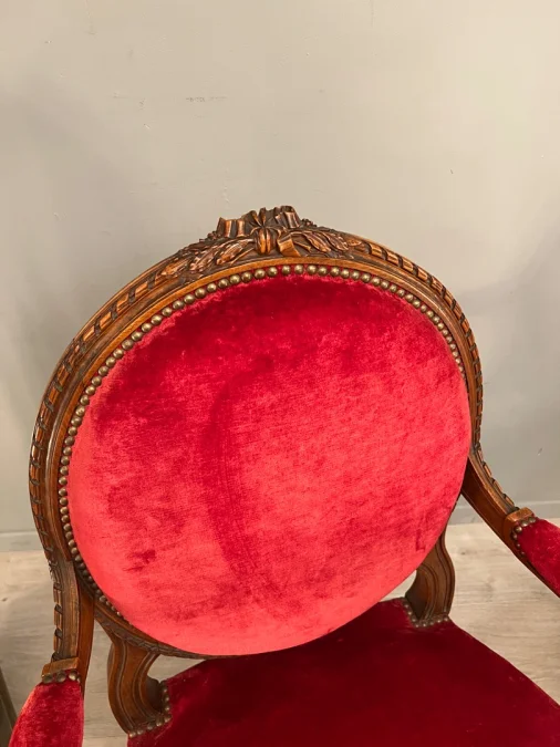 Paire De Larges Fauteuils De Style Louis XVI Epoque Fin XIXeme