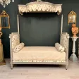 Lit A Baldaquin Dit En Chaire A Prêcher d'Epoque Louis XVI Vers 1770