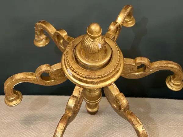 Important Lustre Italien En Bois Doré d'Epoque Louis XVI Vers 1780
