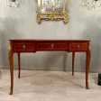 Bureau Plat En Marqueterie De Style Transition Louis XV Louis XVI Epoque Fin XIXeme