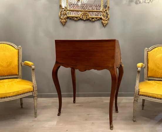 Bureau De Pente Dos d'Ane En Marqueterie d'Epoque Napoleon III Vers 1870