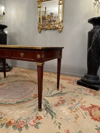 André Mailfert, Important Bureau Plat En Acajou  De Style Louis XVI XIXeme Estampillé