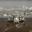 Baccarat, Centre De Table En Bronze Argente Et Cristal Epoque XIXeme