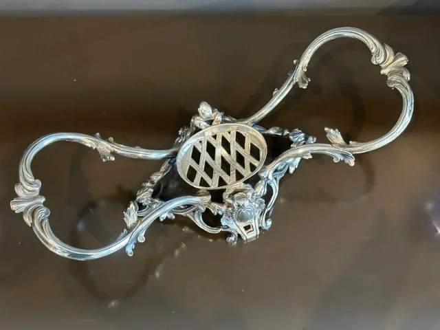 Baccarat, Centre De Table En Bronze Argente Et Cristal Epoque XIXeme