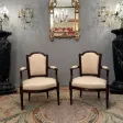 Paire De Fauteuils En Noyer d'Epoque Louis XVI Vers 1770