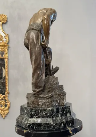 Paul Moreau-vauthier (1871 - 1936), Importante Sculpture En Bronze A Patine Brune