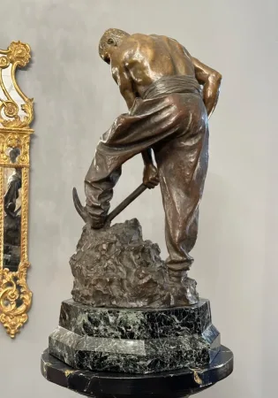 Paul Moreau-vauthier (1871 - 1936), Importante Sculpture En Bronze A Patine Brune