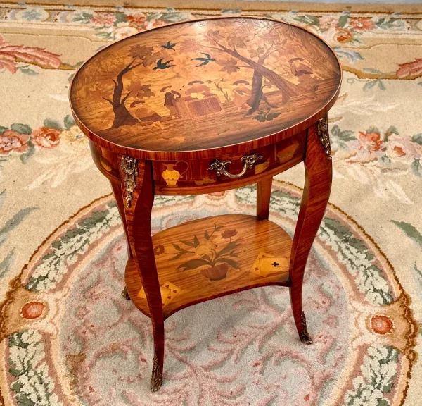 Dlg Topino, Petite Table De Salon En Marqueterie De Style Transition