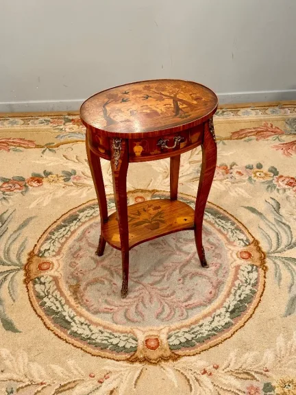 Dlg Topino, Petite Table De Salon En Marqueterie De Style Transition