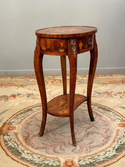 Dlg Topino, Petite Table De Salon En Marqueterie De Style Transition