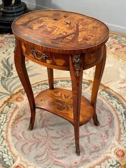 Dlg Topino, Petite Table De Salon En Marqueterie De Style Transition