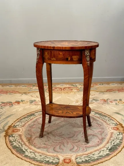 Dlg Topino, Petite Table De Salon En Marqueterie De Style Transition