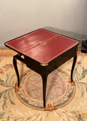 Table A Jeu Tric Trac Laquée Noire d'Epoque Louis XV Vers 1750