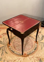 Table A Jeu Tric Trac Laquée Noire d'Epoque Louis XV Vers 1750