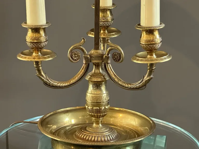 Lampe Bouillotte Bronze Doré De Style Empire Vers 1900