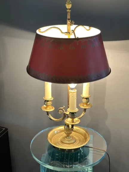 Lampe Bouillotte Bronze Doré De Style Empire Vers 1900