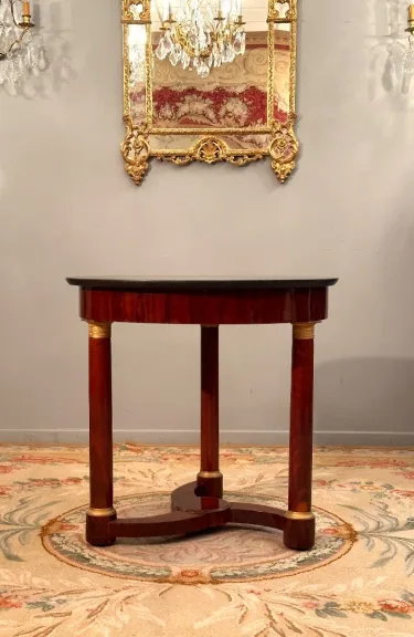 Gueridon Tripode En Acajou De Style Empire Epoque XIXème