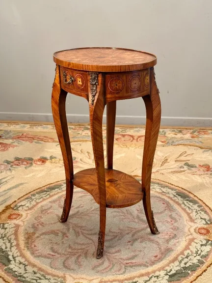 Table De Salon Marqueterie De Style Louis XV Vers 1930