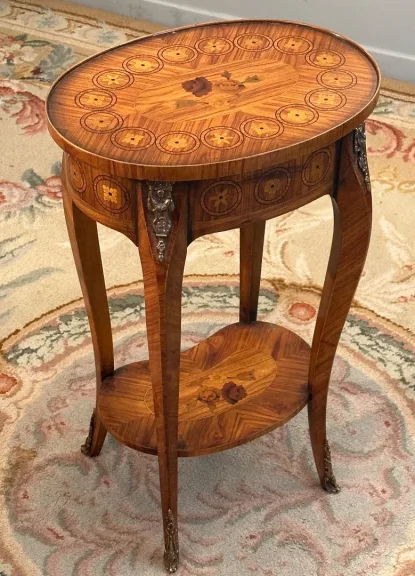 Table De Salon Marqueterie De Style Louis XV Vers 1930