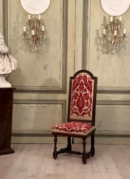 Chaise En Noyer d'Epoque Louis XIII XVIIème