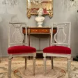 Paire De Chaises d'Epoque Louis XVI En Bois Laqué Vers 1770