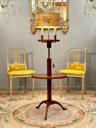 Liseuse, Gueridon Porte Torchères Acajou De Style Louis XVI Epoque XIXème