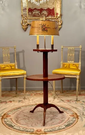Liseuse, Gueridon Porte Torchères Acajou De Style Louis XVI Epoque XIXème