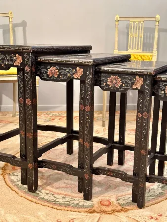 Tables Gigognes Laque Coromandel Epoque Napoleon III