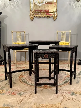 Tables Gigognes Laque Coromandel Epoque Napoleon III