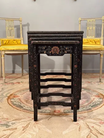 Tables Gigognes Laque Coromandel Epoque Napoleon III
