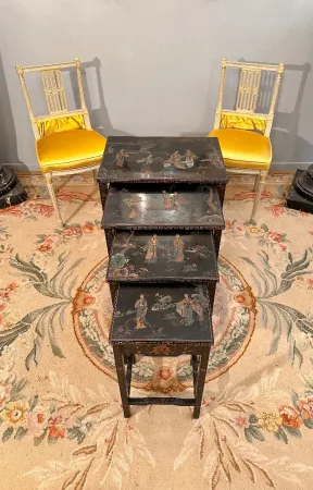 Tables Gigognes Laque Coromandel Epoque Napoleon III