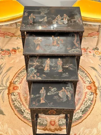 Tables Gigognes Laque Coromandel Epoque Napoleon III