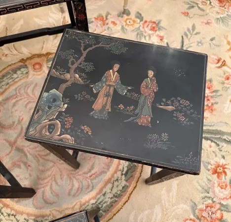 Tables Gigognes Laque Coromandel Epoque Napoleon III