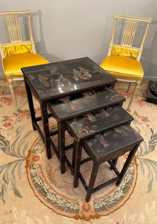 Tables Gigognes Laque Coromandel Epoque Napoleon III