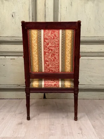 Fauteuil A Dossier Plat d'Epoque Louis XVI Vers 1780