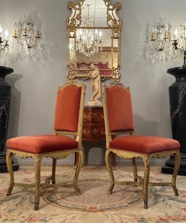Paire De Chaises De Style Regence d'Epoque XIXeme Vers 1870