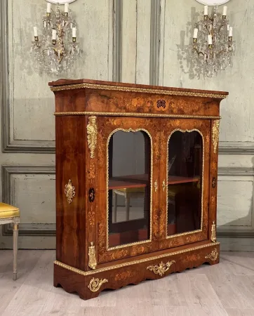 Vitrine En Marqueterie De Style Louis XIV Vers 1870