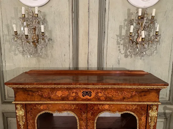 Vitrine En Marqueterie De Style Louis XIV Vers 1870
