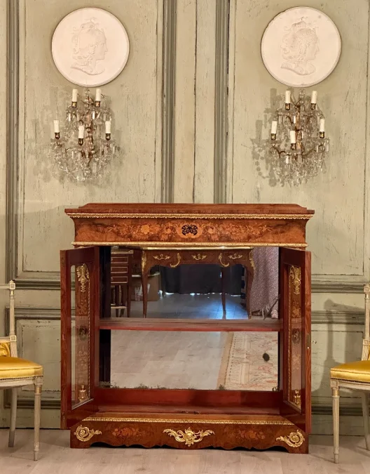 Vitrine En Marqueterie De Style Louis XIV Vers 1870