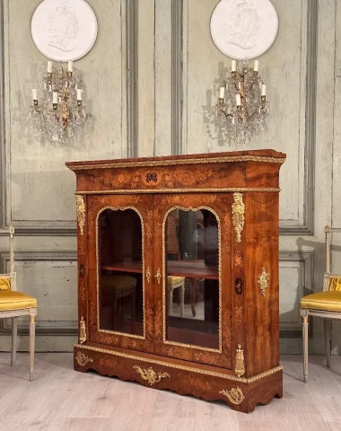 Vitrine En Marqueterie De Style Louis XIV Vers 1870