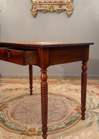 Bureau Plat En Acajou d'Epoque Restauration Vers 1820