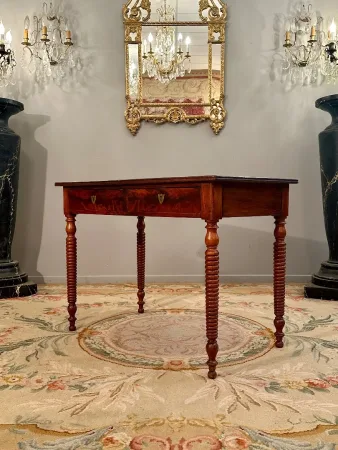 Bureau Plat En Acajou d'Epoque Restauration Vers 1820