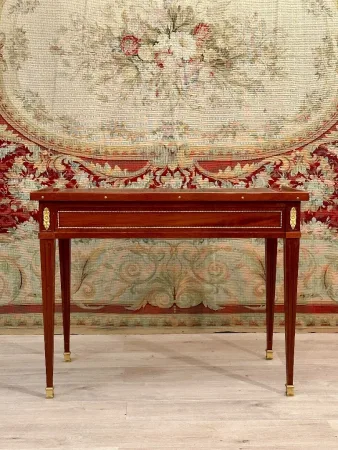 Jean-baptiste Courte, Bureau Plat En Acajou d'Epoque Louis XVI Vers 1780 Estampillé