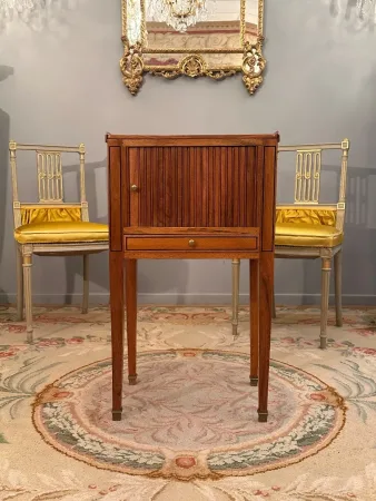 Petite Table De Salon A Rideau d' Epoque Louis XVI Vers 1780