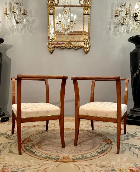 Paire De Tabourets Curules d'Epoque Directoire Vers 1795