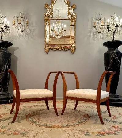 Paire De Tabourets Curules d'Epoque Directoire Vers 1795